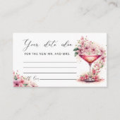 Rosa Blumenblätter und Prosecco Date Night Ideas Begleitkarte (Vorderseite)