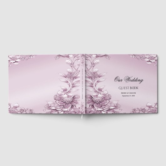 Rosa Blumenblätterbuch Gästebuch (Voll)