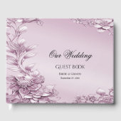 Rosa Blumenblätterbuch Gästebuch (Vorderseite)