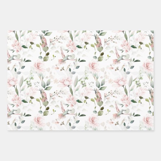 Rosa Blumenblätterpapier Geschenkpapier Set (Vorderseite 2)