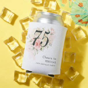 Rosa Blumenblätterung 75. Geburtstagsparty Dosenkühler