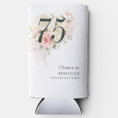 Rosa Blumenblätterung 75. Geburtstagsparty Selters Dosenkühler (Vorderseite)