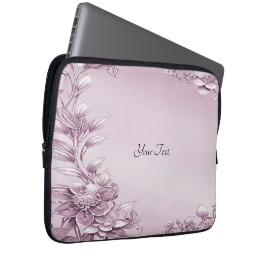 Rosa Blumenblätterung Laptop-Sieb Laptopschutzhülle (Vorne Rechts)