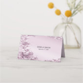 Rosa Blumenblätterung Platzkarte (Rückseite)