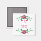 Rosa Blumenblätterung Save the Date Magnet (Vorderseite/Rückseite)
