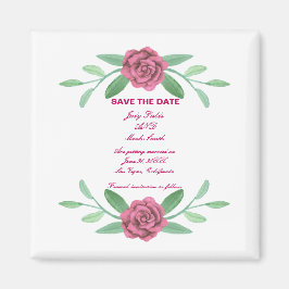 Rosa Blumenblätterung Save the Date Magnet
