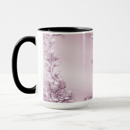Rosa Blumenblätterung Tasse (Links)