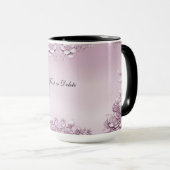 Rosa Blumenblätterung Tasse (VorderseiteRechts)