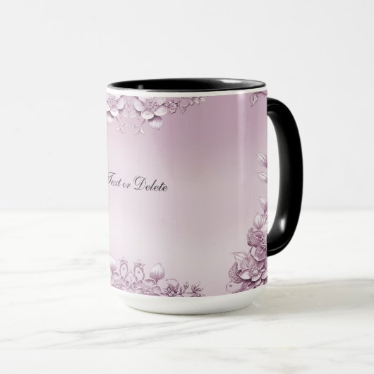 Rosa Blumenblätterung Tasse (VorderseiteRechts)