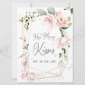 Rosa Blumenblätterung Wie viele Küsse im Jar Einladung (Vorderseite)