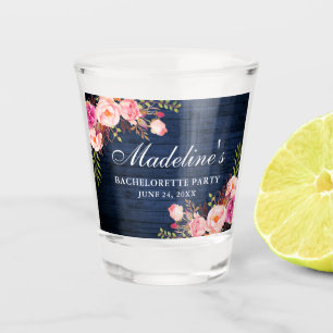 Rosa Blumenblauer Junggeselinnen-Abschied Schnapsglas