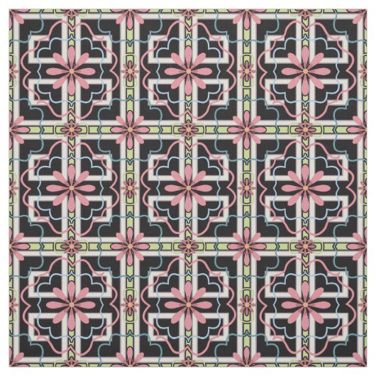 rosa Blumenblock Wiederholmuster Stoff (Muster)
