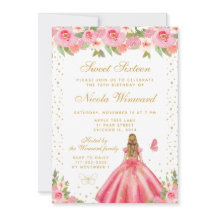 Rosa Blumenblonde Haar Prinzessin Sweet Sixteen