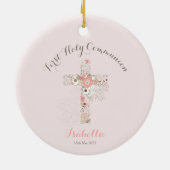 Rosa Blumenblume Keramik Keramik Ornament (Hinten)