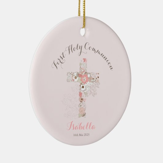 Rosa Blumenblume Keramik Ornament (Rechts)