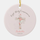 Rosa Blumenblume Keramik Ornament (Vorne)