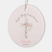 Rosa Blumenblume Keramik Ornament (Links)