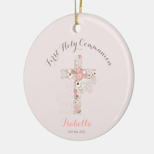 Rosa Blumenblume Keramik Ornament (Links)