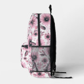 Rosa Blumenblumen Bedruckter Rucksack (Rechts)