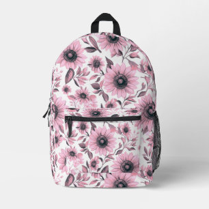 Rosa Blumenblumen Bedruckter Rucksack