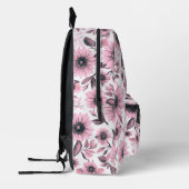 Rosa Blumenblumen Bedruckter Rucksack (Links)