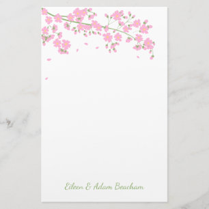 Rosa Blumenblüte Hochzeit Briefpapier