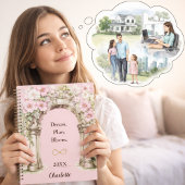 Rosa Blumenbogen inspirierendes Zitat 2026 Planer