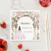 Rosa Blumenbogenkleid Sweet 16 Lunch Serviette (Beispiel)