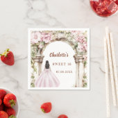 Rosa Blumenbogenkleid Sweet 16 Serviette (Beispiel)