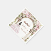 Rosa Blumenbogenkleid Sweet 16 Serviette (Ecke)