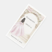 Rosa Blumenbogenkleid Sweet 16 Serviette (Ecke)