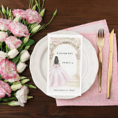 Rosa Blumenbogenkleid Sweet 16 Serviette