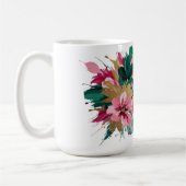 Rosa Blumenbouquet-Splash Kaffeetasse (Links)