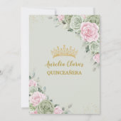 Rosa Blumenbraun Girl 16 . Geburtstag Einladung (Rückseite)