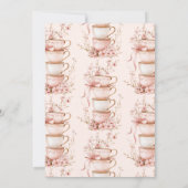 Rosa Blumenbräune zum Brautparty Tee Party Einladung (Rückseite)