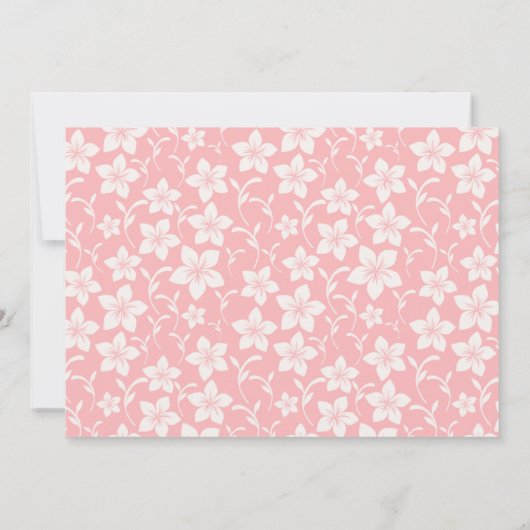 Rosa Blumenbraut | Brautdusche Einladung (Rückseite)