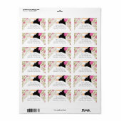 Rosa Blumenbrille & Groom-Rücksendeadresse Adressaufkleber (Vorne)