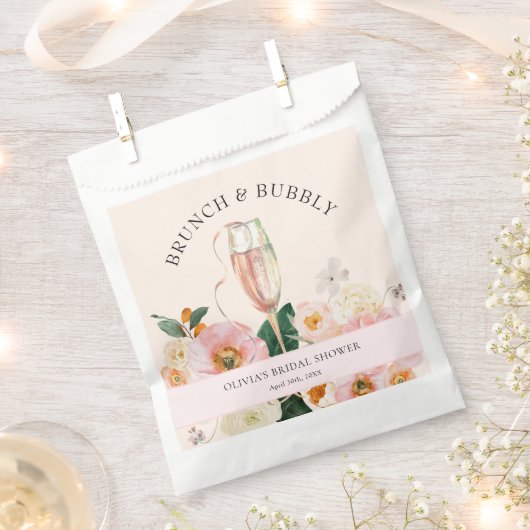 Rosa Blumenbrunch & Brautdusche Geschenktütchen (Ausgeschnitten)