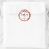 Rosa Blumenbrunch und Bubbly Polterabend Runder Aufkleber (Tasche)