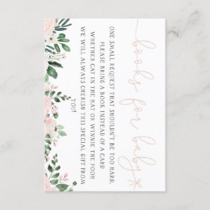 Rosa Blumenbücher für Baby Card Babydusche Einladung