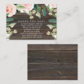 Rosa Blumenbücher für Babybuch verlangen Karte (Vorne/Hinten)