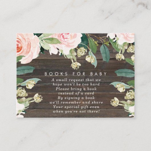 Rosa Blumenbücher für Babybuch verlangen Karte (Vorderseite)