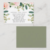 Rosa Blumenbücher für Babybuchanfragen Begleitkarte (Vorne/Hinten)