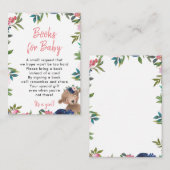 Rosa Blumenbücher für Babywünsche Begleitkarte (Vorne/Hinten)