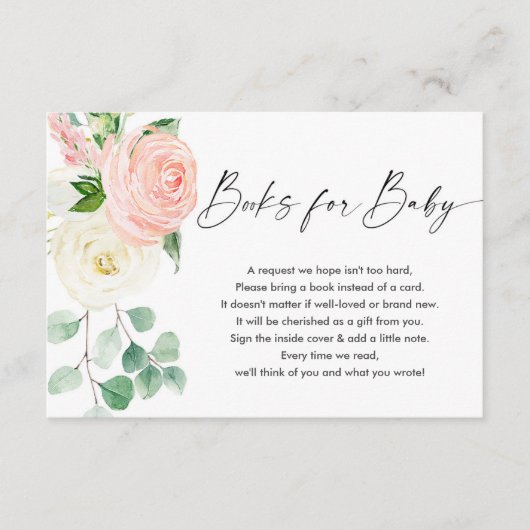 Rosa Blumenbücher für kleine Mädchen Begleitkarte (Vorderseite)