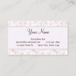 Rosa BlumenBündel u. Streifen mit Monogramm Visitenkarte