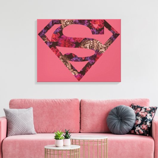 Rosa Blumenc$s-schild Leinwanddruck (Insitu (Wohnzimmer))