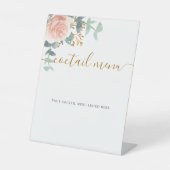 Rosa Blumencocktail-Bar Sockelschild (Vorderseite)