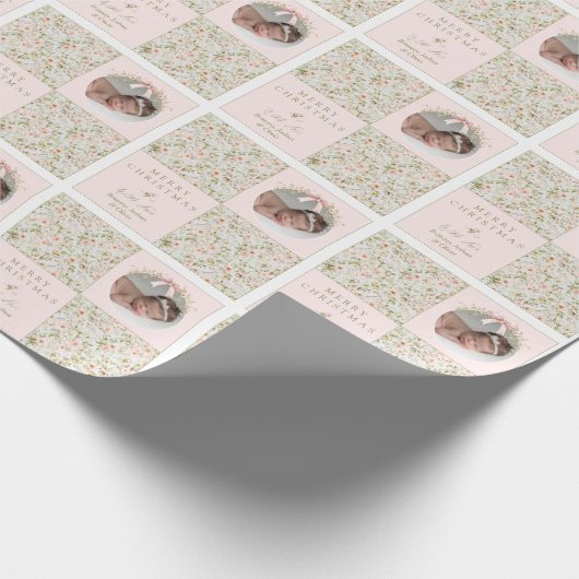 Rosa Blumencocktail Coquette Wrapping Paper Geschenkpapier (Ecke)