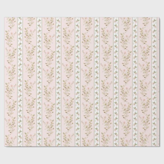 Rosa Blumencocktail Coquette Wrapping Paper Geschenkpapier (Flach)